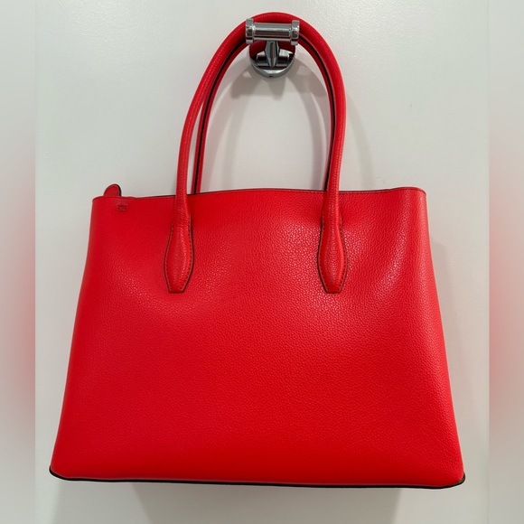 Kate Spade Red Pebbled Leather Eva Medium Zip Top Convertible Satchel - Picture 5 of 16